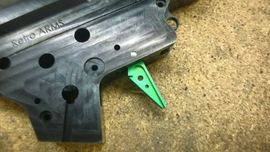 Retro ARMS Airsoft Straight Trigger - Green (Type A)