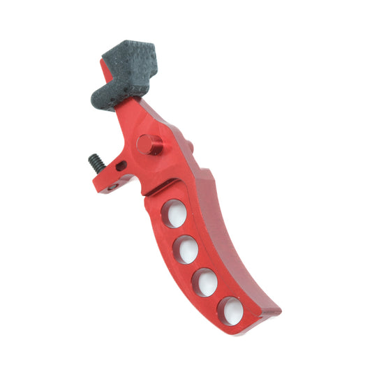 JeffTron Curved CNC Trigger w/ Hair Trigger Adapter installed - Red