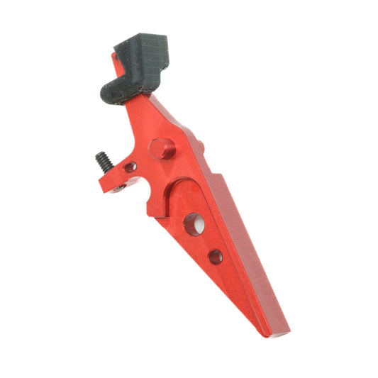 JeffTron Flat CNC Trigger w/ Hair Trigger Adapter installed - Red