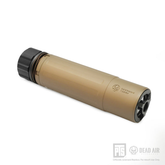 PTS Airsoft Dead Air Sandman-K Mock Suppressor w/ PTS Dead Air Keymo Flash Hider (TRACER Version, FDE)