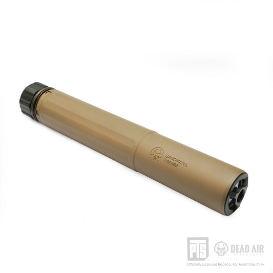 PTS Airsoft Dead Air Sandman-L Mock Suppressor w/ PTS Dead Air Keymo Flash Hider (TRACER Version, FDE)