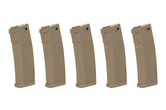 Specna Arms S-Mag 125rd Mid-Cap Magazines (Tan, 5-pack)