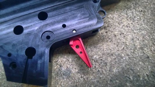 Retro ARMS Airsoft CNC Straight Trigger - Red (Type A)
